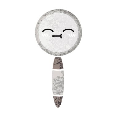 Retro illüstrasyon tarzı çizgi film Büyüteç