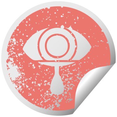 sıkıntılı dairesel peeling etiket sembolü göz ağlıyor