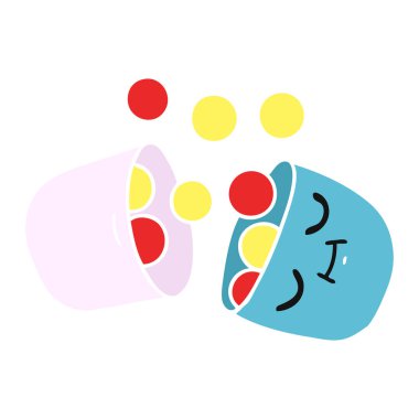 gülümseyen bir hap, çizgi film