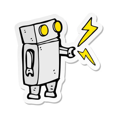bir çizgi film robot Sticker