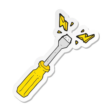 etiket bir karikatür tornavida