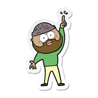 etiket bir karikatür sakallı adamın