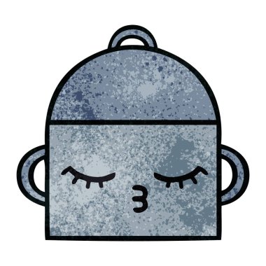 retro grunge doku karikatür pot pişirme