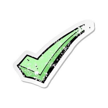 Retro sıkıntılı etiket bir çizgi film olumlu onay sembolü