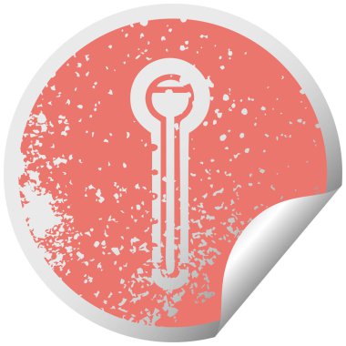 sıkıntılı dairesel peeling etiket sembolü cam termometre