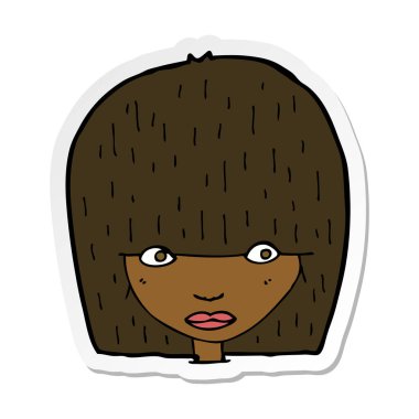 etiket bir karikatür bakan kadın