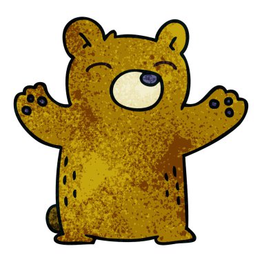 ilginç elle çizilmiş karikatür ayı