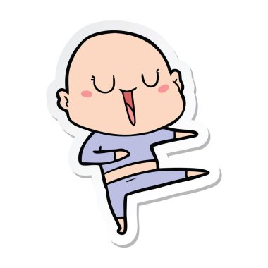 etiket bir mutlu karikatür kel adam