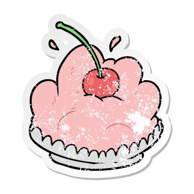 bir çizgi film tatlının sıkıntılı etiket