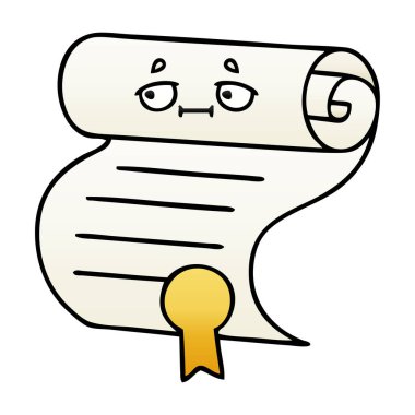 bir sözleşmenin degrade gölgeli çizgi film