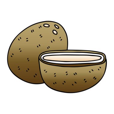 ilginç degrade gölgeli karikatür Hindistan cevizi