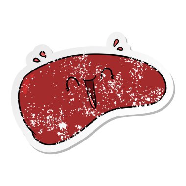 bir çizgi film sağlıklı karaciğer sıkıntılı etiket