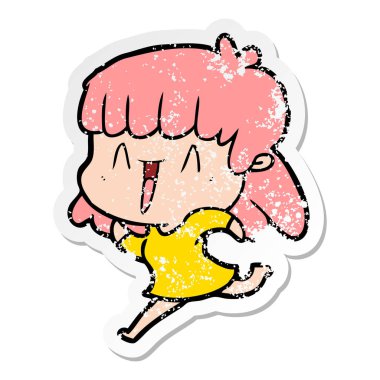 bir çizgi film kadının sıkıntılı etiket