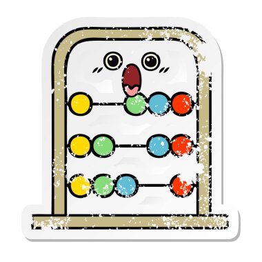 sevimli çizgi abacus sıkıntılı etiket