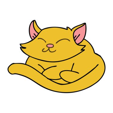 ilginç el çizilmiş karikatür kedi