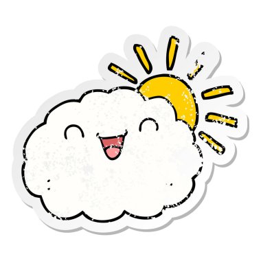 mutlu karikatür bulut sıkıntılı etiket