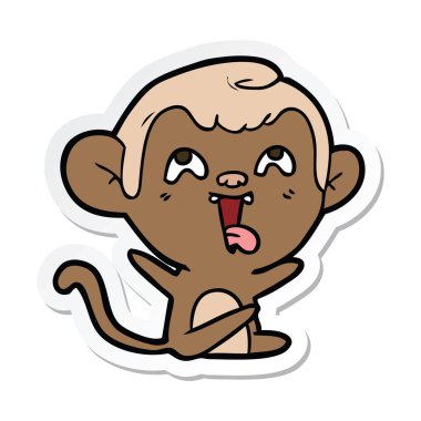 etiket bir deli karikatür maymun