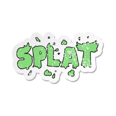 bir çizgi film uyarısı Retro sıkıntılı etiket