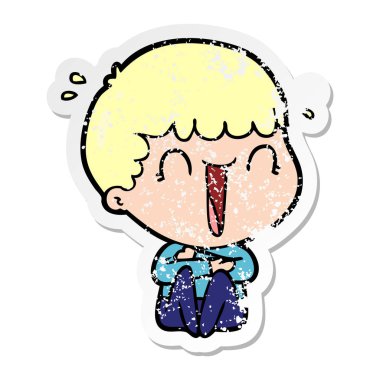 gülünecek bir çizgi film adamın sıkıntılı etiket