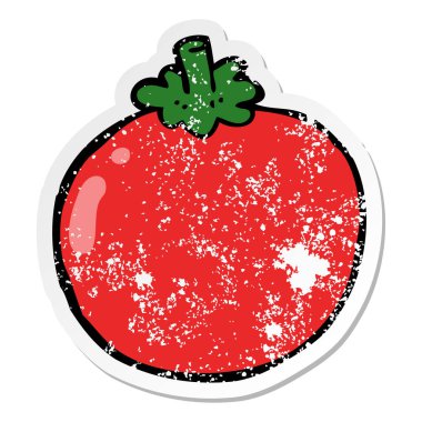 bir çizgi film domates sıkıntılı etiket