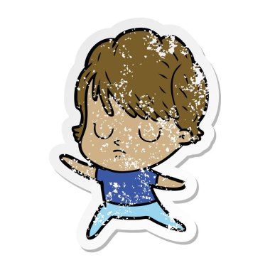 bir çizgi film kadının sıkıntılı etiket