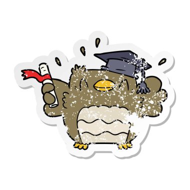 bir çizgi film baykuş mezunu sıkıntılı etiket