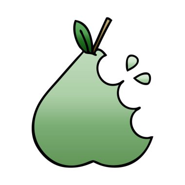 Degrade gölgeli karikatür yeşil armut