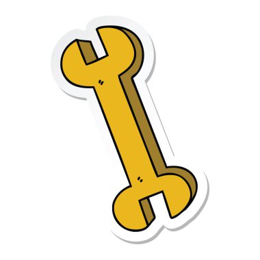 etiket ilginç el çizilmiş karikatür somun anahtarı