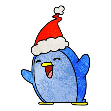 Noel dokulu karikatür kawaii penguen