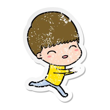 bir mutlu çizgi film çocuk sıkıntılı etiket