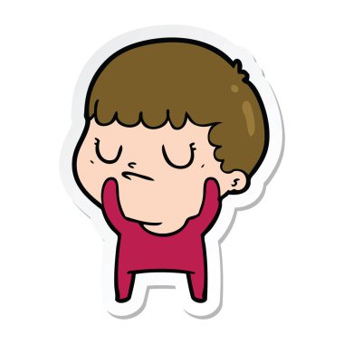 bir çizgi film huysuz çocuğun etiket