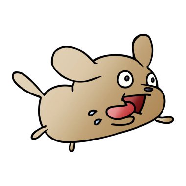 şirin kawaii köpek serbest el çekilmiş degrade çizgi film