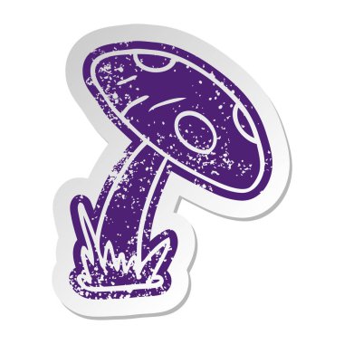 bir kurbağa tabure, sıkıntılı eski çizgi film etiketi