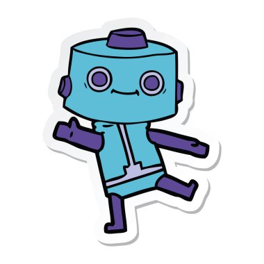 bir çizgi film robot Sticker