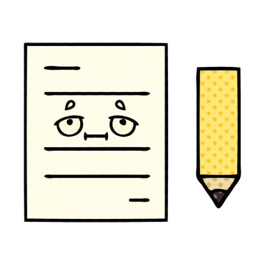 çizgi roman tarzı çizgi film test kağıt