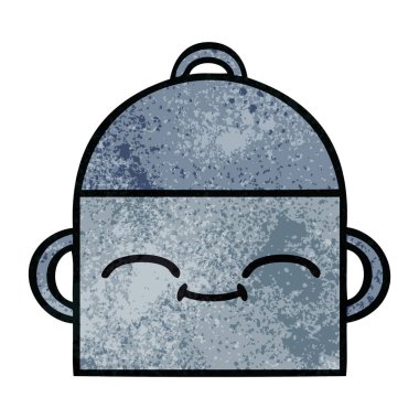 retro grunge doku karikatür pot pişirme