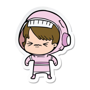 etiket bir kızgın çizgi film alan kız