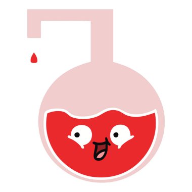 düz renk retro karikatür bilimsel deney 