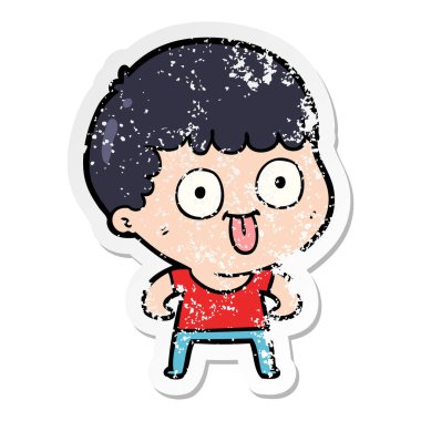 dik bir çizgi film adamın sıkıntılı etiket