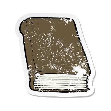 bir karikatür kitabın Retro sıkıntılı etiket