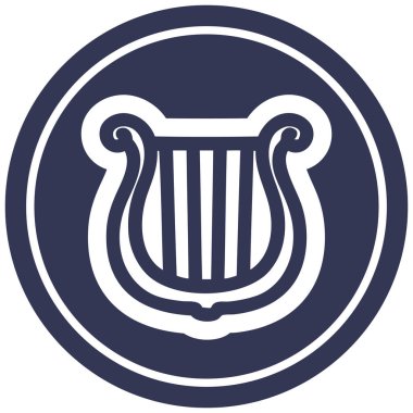 müzik aleti ARP dairesel simgesi simgesi