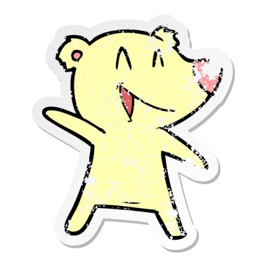 gülünecek bir ayı karikatür sıkıntılı etiket