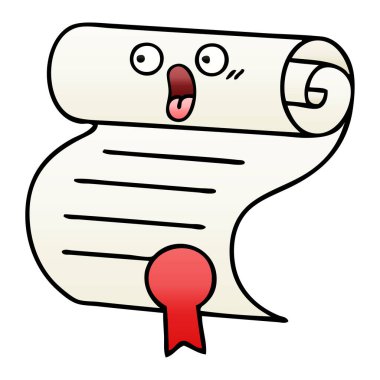 bir sözleşmenin degrade gölgeli çizgi film