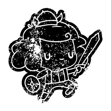 Grunge simgesi kawaii şirin viking çocuk