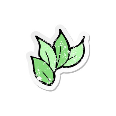 bir karikatür Retro sıkıntılı etiket yaprakları