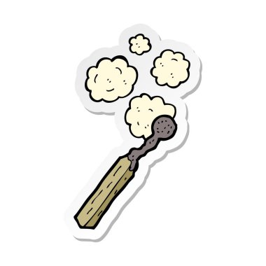 bir çizgi film yanık maçın etiket