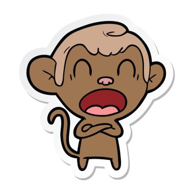 etiket bağırarak karikatür maymun