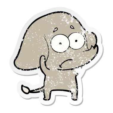 bir çizgi film emin filin sıkıntılı etiket