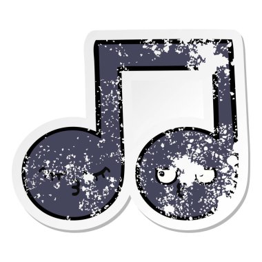 sevimli çizgi nota sıkıntılı etiket