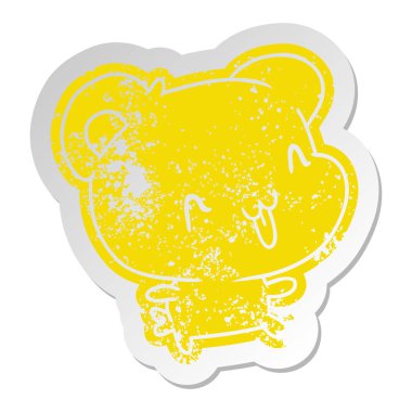 sıkıntılı eski etiket kawaii şirin mutlu ayı